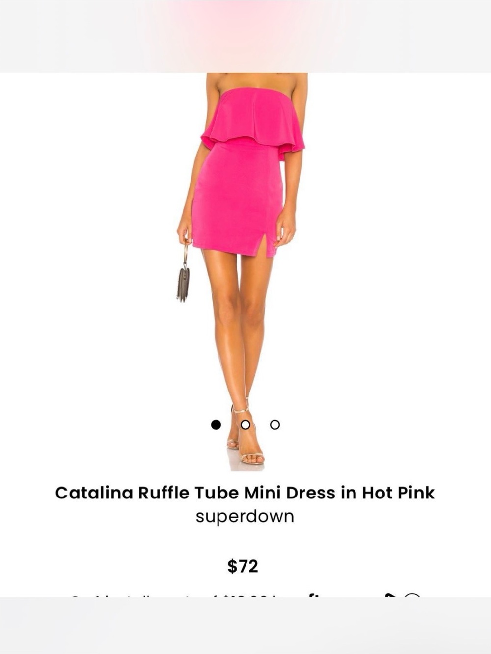 superdown Hot Pink Strapless Ruffle Tube Mini Dress